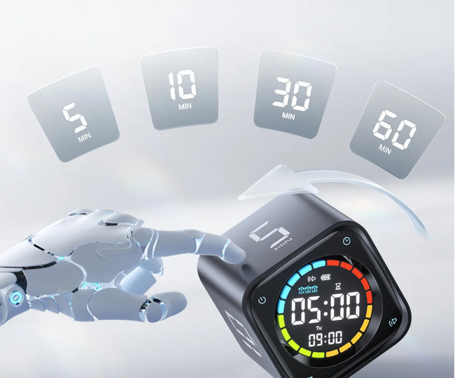 Смарт-таймер Ticktime TK3 Pomodoro Timer Cube, Productivity Timer Black